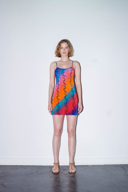 PHOENIX Slip Dress Rainbow S Print