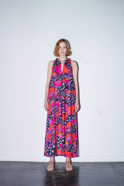 HYDRA Maxi Dress Koi Flower Power Print