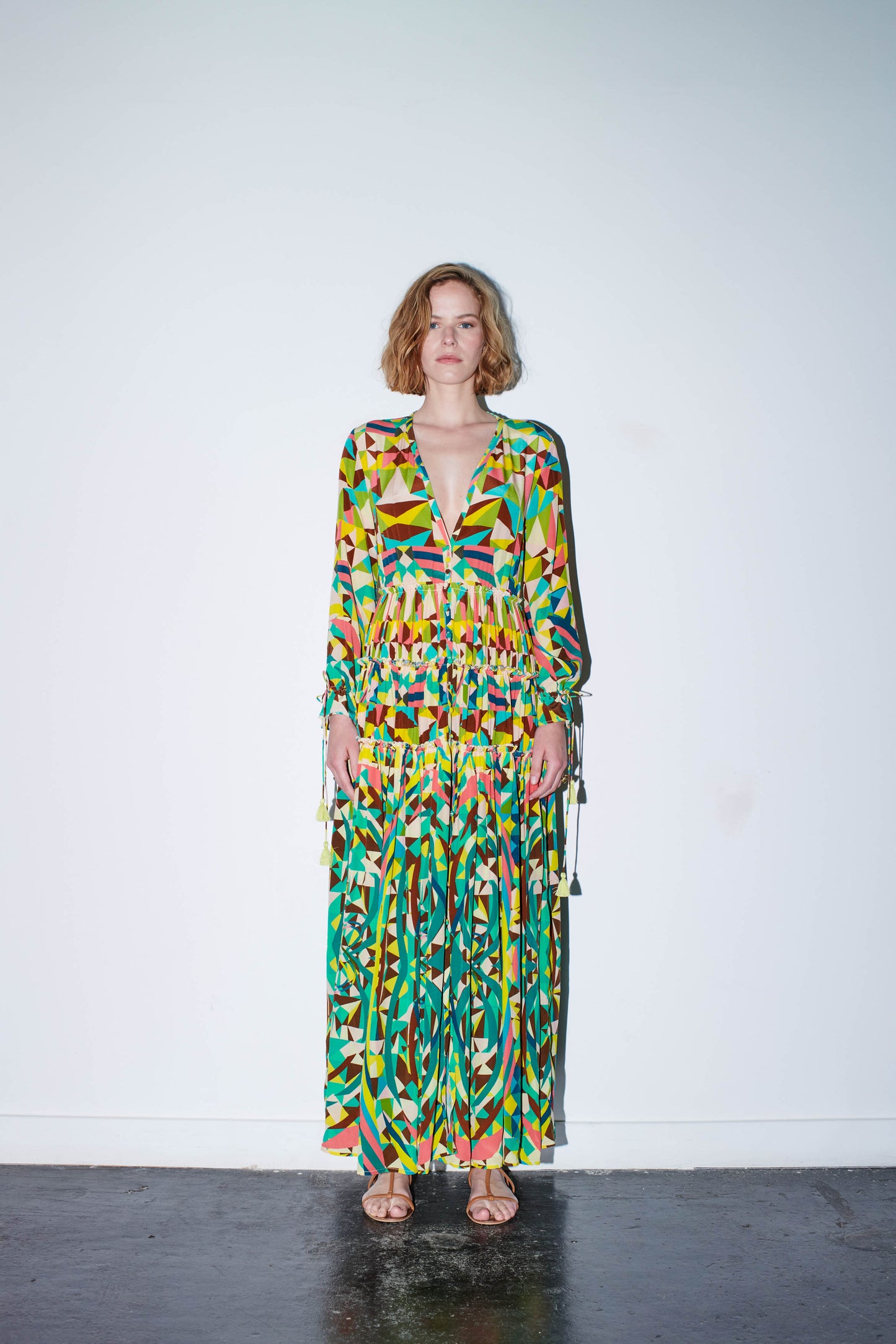 SOLSTICE Maxi Dress Kaleidoscope Green Multi Print