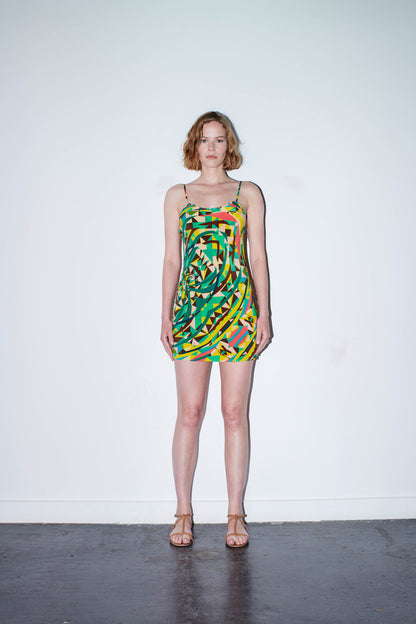 PHOENIX Dress Kaleidoscope Green Multi Print