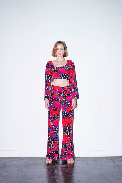 TUCANA Low Waist Pant Koi Flower Power Print