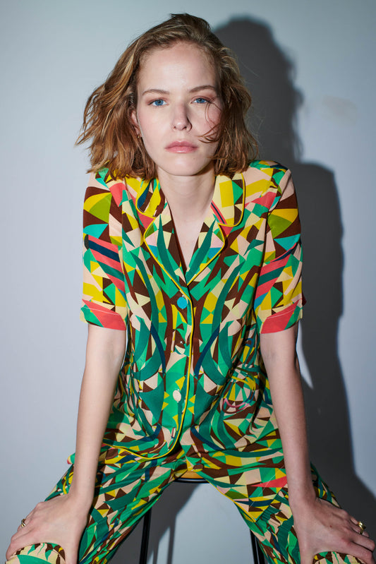 NOVA Shirt Kaleidoscope Green Multi Print