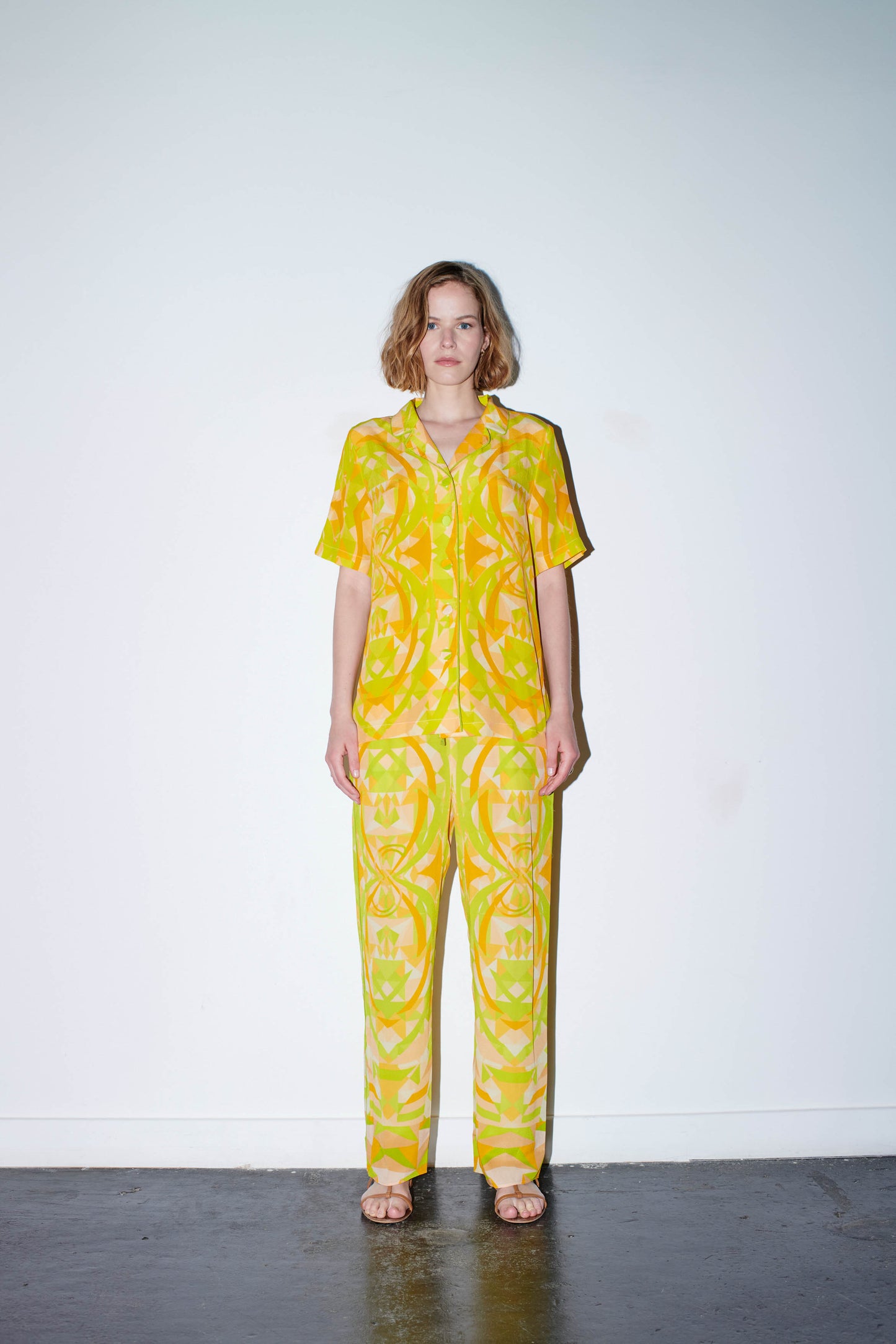 POLARIS Pant Kaleidoscope Yellow Peach Lime Print