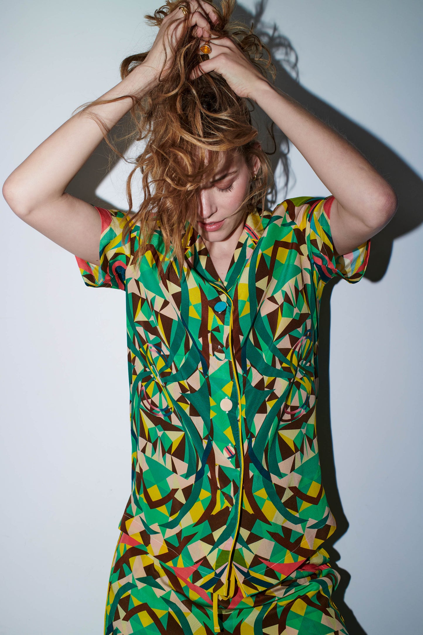 NOVA Shirt Kaleidoscope Green Multi Print